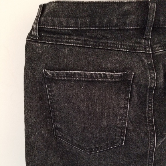 Midrise Straight Mini Black Dark Wash Jean Skirt - Picture 8 of 11